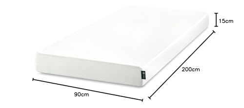 Zinus kühlende Gel Matratze 90 x 200 cm - 15cm hoch - 4 Zonen Kaltschaummatratze-Härtegrad H3 - Rollmatratze - Memory-Schaum für ergonomischen Schlaf - Oeko-TEX Zertifiziert - Designed in Deutschland