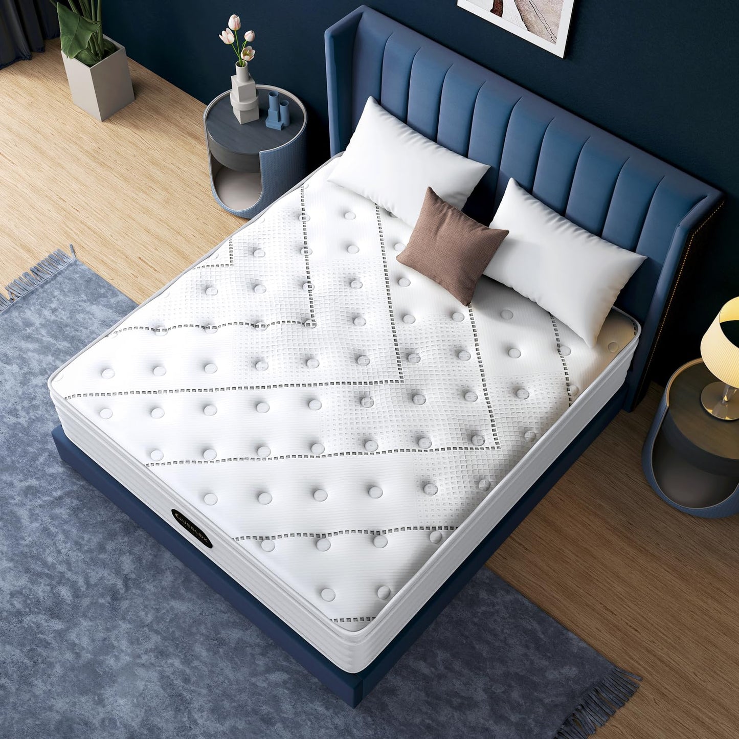 Queblox Matratze 180 x200, Höhe 28cm mit Oeko-TEX Zertifiziert, 7 Zonen Taschenfederkernmatratze mit Komfortschaum, Gewebe mit weicher Oberfläche Matratze für Erwachsene, Härtegrad H3