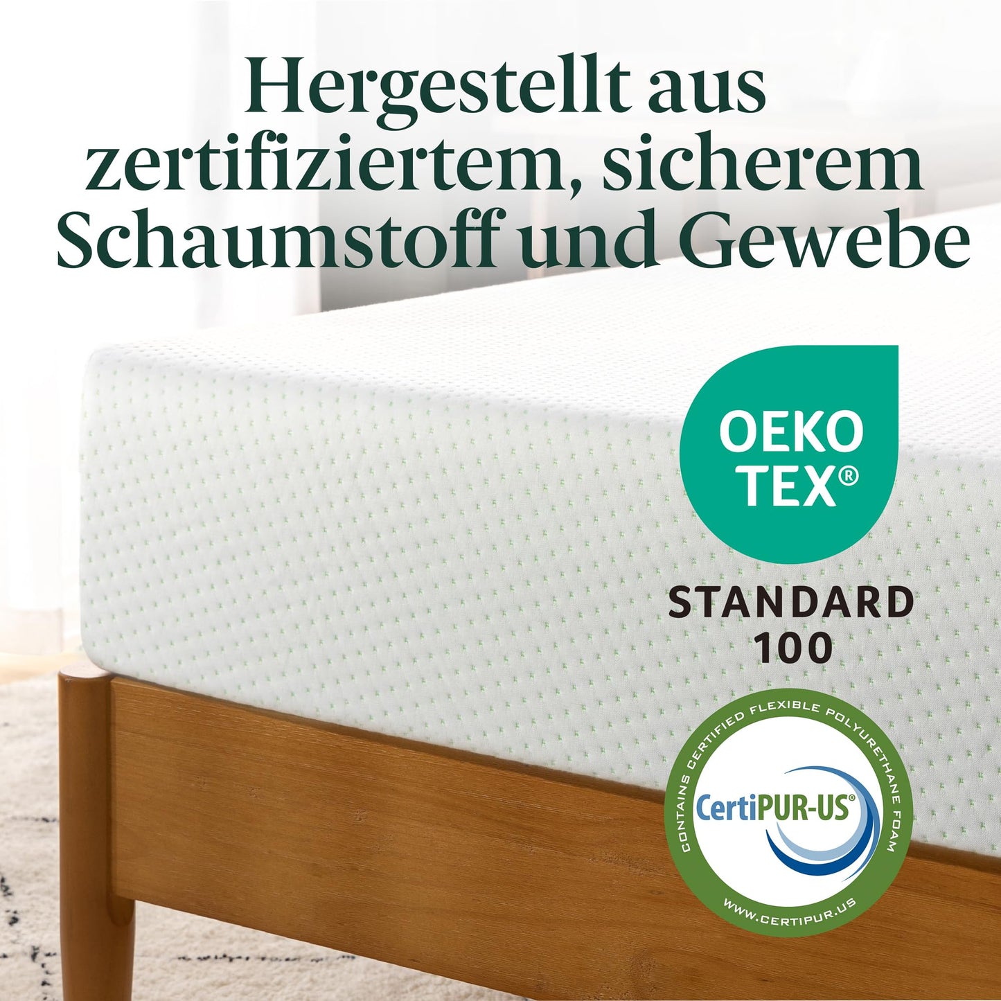 Zinus kühlende Gel Matratze 90 x 200 cm - 15cm hoch - 4 Zonen Kaltschaummatratze-Härtegrad H3 - Rollmatratze - Memory-Schaum für ergonomischen Schlaf - Oeko-TEX Zertifiziert - Designed in Deutschland