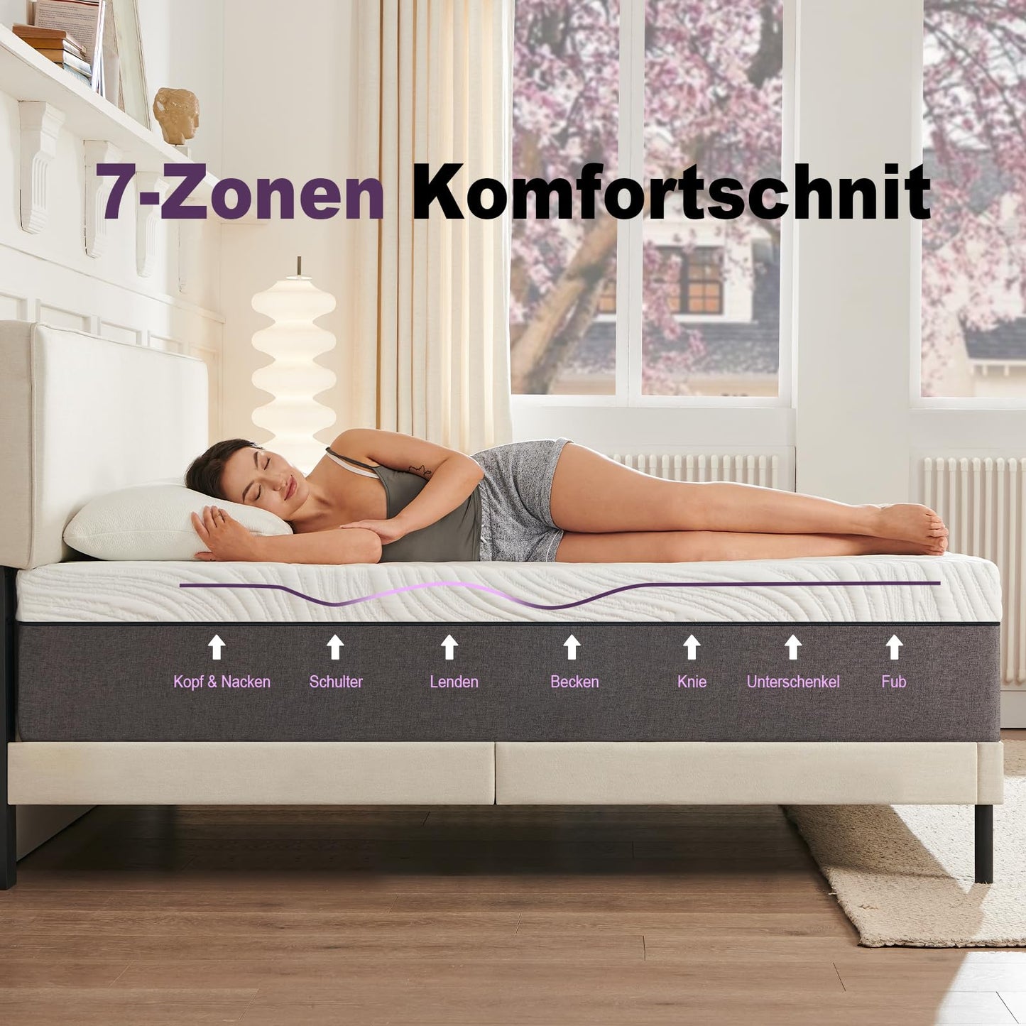 Twirest Matratze 140x200,Höhe 20 cm Orthopädische Kaltschaummatratze Härtegrad H3 Abnehmbarer, atmungsaktiver Bezug Matratzen Komfortschaum 140 x 200 cm