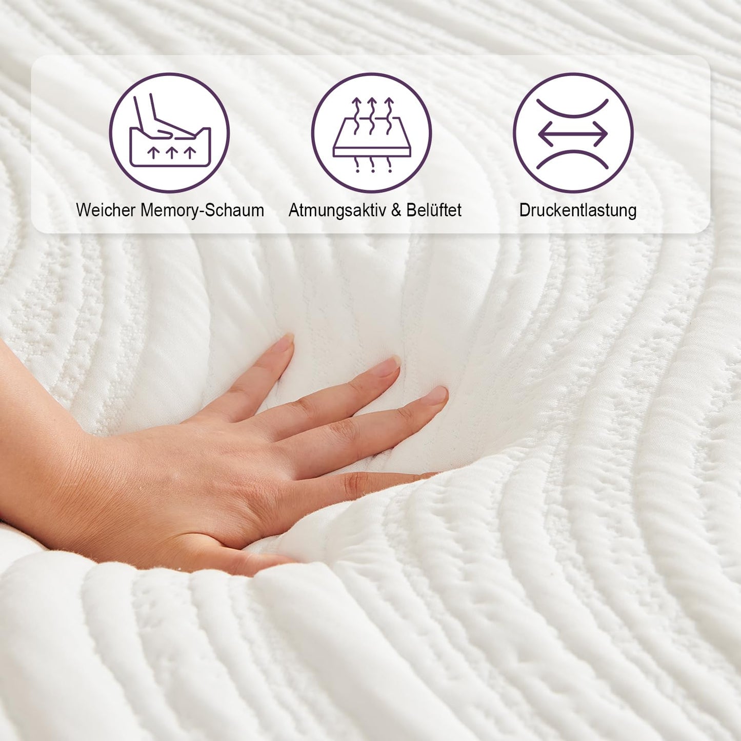 Twirest Matratze 140x200,Höhe 20 cm Orthopädische Kaltschaummatratze Härtegrad H3 Abnehmbarer, atmungsaktiver Bezug Matratzen Komfortschaum 140 x 200 cm