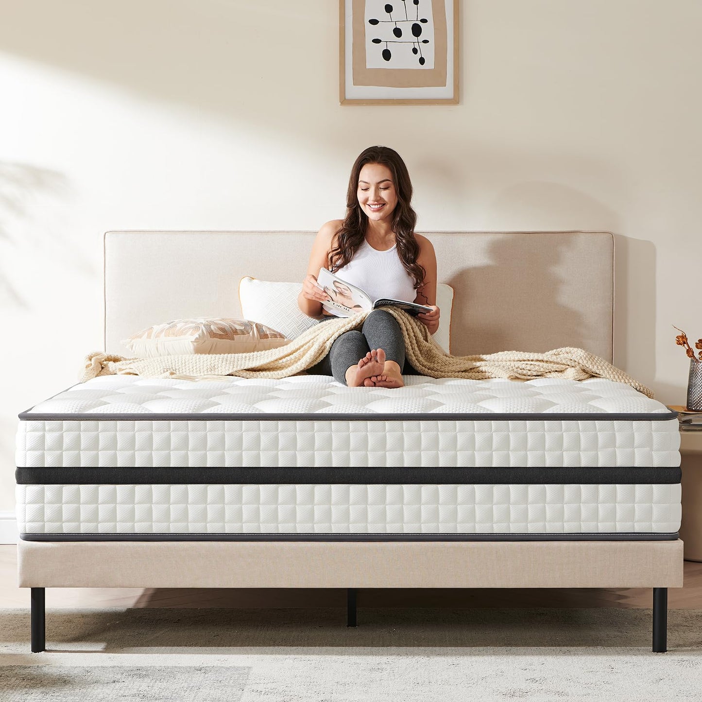 Twirest Matratze 140x200cm,Taschenfederkernmatratze (Höhe 20 cm),7-Zonen Orthopädische Matratze mit Komfortschaum, Gewebe mit weicher Oberfläche,für Erwachsene,Mittlerer Härtegrad (H3)