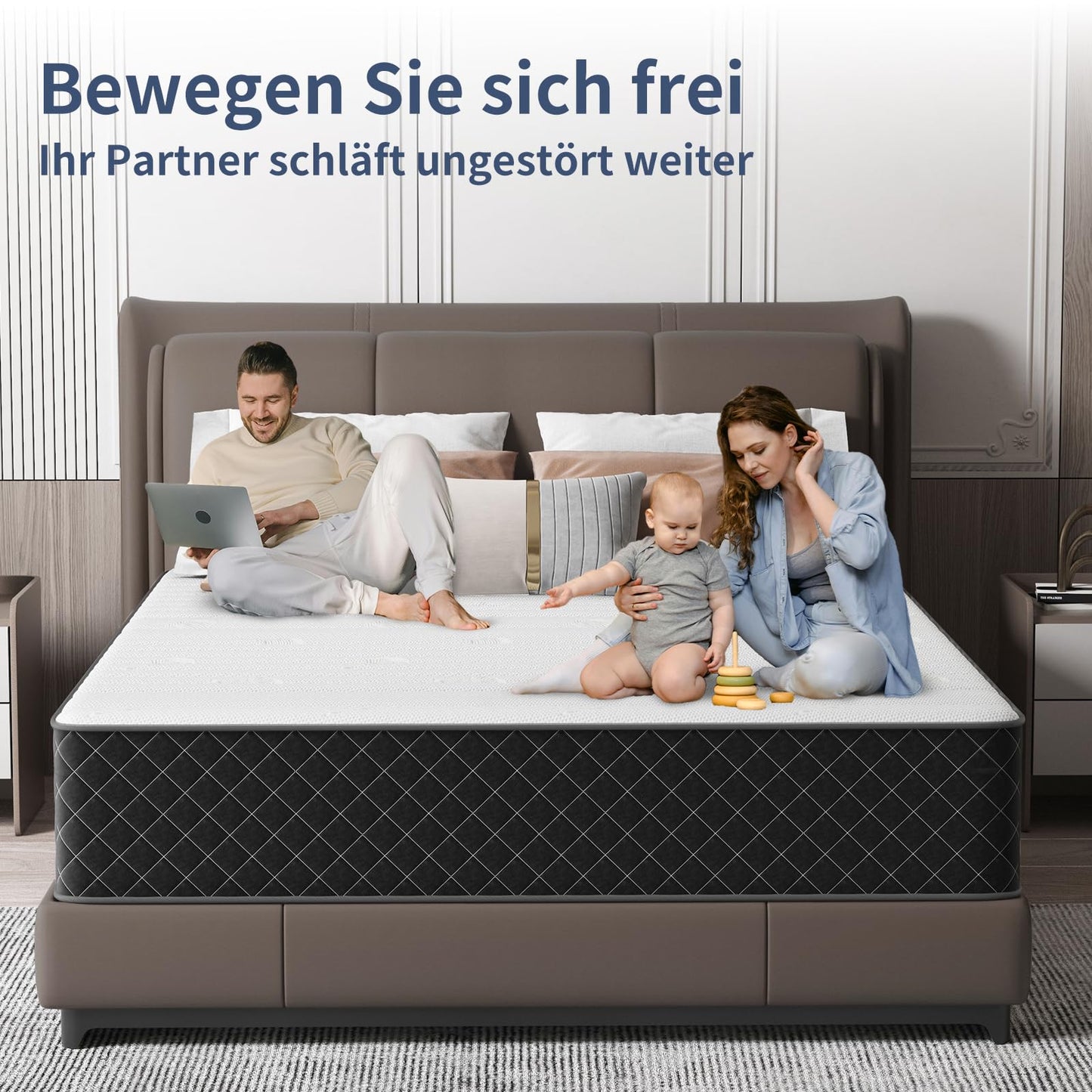 MOLPHIT Matratze 140x200cm, Höhe 25cm mit Oeko-TEX Zertifiziert, Härtegrad H3/H4, Innerspring Hybrid Memory Foam Matratze in Einer Box für ultimative Unterstützung und Druckentlastung, 140x200x25cm